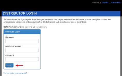 Distributor Login .